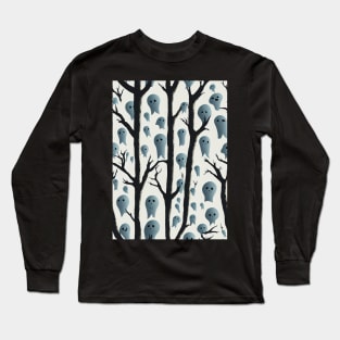 Spooky Ghost pattern, model 2 Long Sleeve T-Shirt